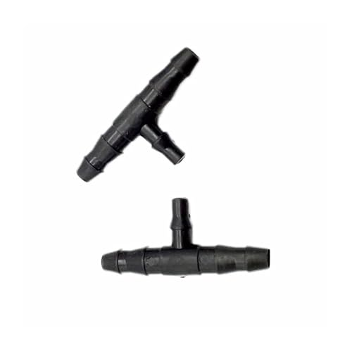 SHIOFRCN 200 Stück Wechsel 1/4 Zoll Anschluss 1/8 Zoll T Reduktion Micro Gartenbewässerung 4/7 mm Wechsel auf 3/5 mm Widerhaken-Anschluss T-Stück von SHIOFRCN