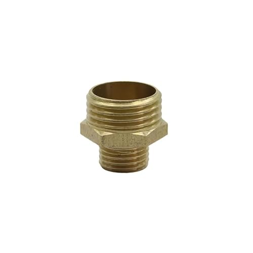 SHIOFRCN 2Pcs Messing Reduzieren Stecker 1/2 "zu 1/4" Außengewinde Nebel Düse Adapter Gewächshaus Bewässerung System Armaturen Rohr Stecker(Brass) von SHIOFRCN
