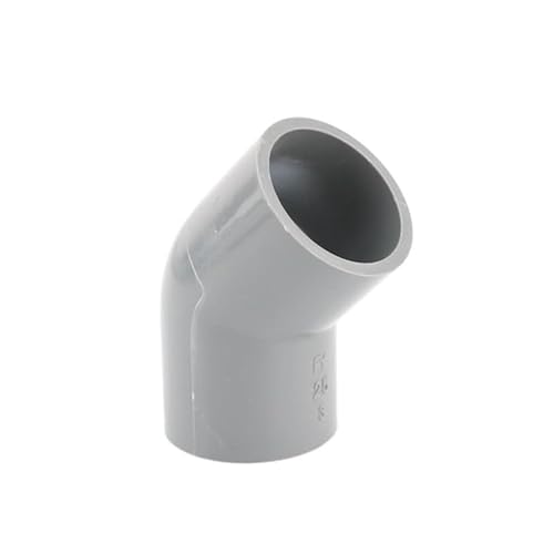 SHIOFRCN 2Pcs PVC 20/25/32/40/50mm 45 Grad Ellenbogen Stecker Wasser Rohr Adapter Garten Bewässerung Aquarium Aquarium Joint(Grey,I.D 40mm) von SHIOFRCN