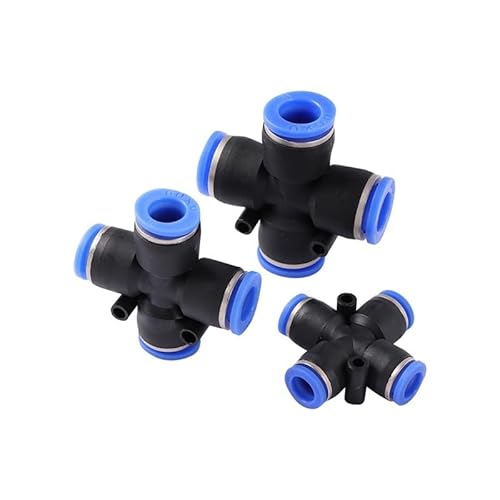 SHIOFRCN 5 Stück Schnellkupplung Zerstäubtes Bewässerungssystem Kreuzschnellzugriffsanschlüsse Pneumatische Luftrohrverbindung 4 mm 6 mm 8 mm 10 mm 12 mm(4mm) von SHIOFRCN
