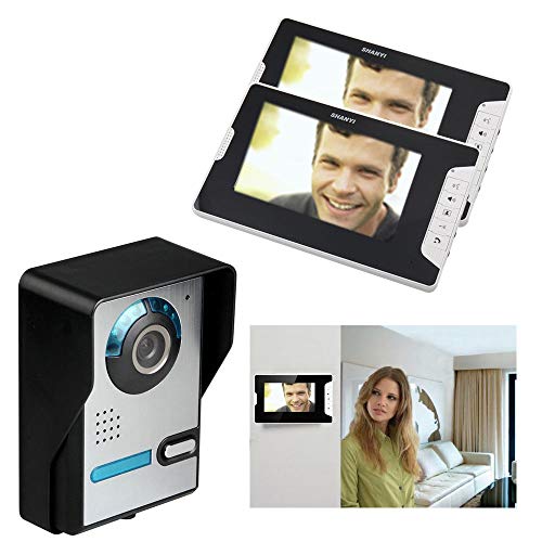 2 - Gegensprechanlage 7" Funk Video Türsprechanlage Türklingel Gegensprechanlage Monitor Kamera Set Video-Türgegensprechanlage Touch-Taste, Nachtsicht von SHIOUCY