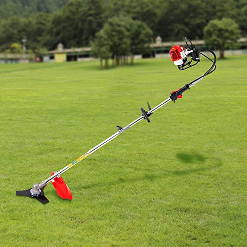 Benzin Motorsense Multitool 52cc 1.7KW 2-Takt Kombisystem Freischneider Rot für die Landwirtschaft, Waldbrandbekämpfung, Gartenarbeit und andere Bereiche zum von SHIOUCY