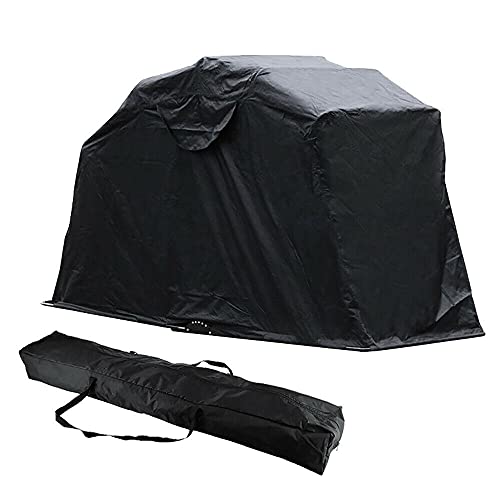 Faltbare Motorrad Abdeckung Motorradplane Abdeckplane Motorcycle Cover Schwarz Motorradabdeckungen Schutzplane für Motorräder, schwarz, aus Oxford-Gewebe 600D, 270 x 105 x 155 cm von SHIOUCY