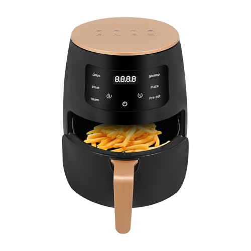 Heißluftfritteuse Fritteuse ohne Öl 3.5L 2400W 80 °C–210 °C Trocknen Backen Aufwärmen für Kuchen Fisch Hähnchenflügel Pommes frites Gemüse Garnelen Eierkuchen Brot und andere Köstlichkeiten von SHIOUCY