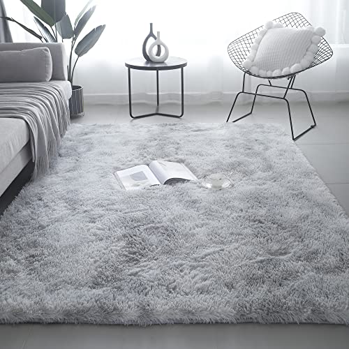 SHIPKEY Extra großer Flauschiger Shaggy Teppich 8x10 Fuß(240x300cm) für Mädchen Jungen, Area Rugs, Perfekt für Schlafzimmer, Wohnzimmer, Wohnkultur, rutschfeste Moderne Teppiche (Grau) von SHIPKEY