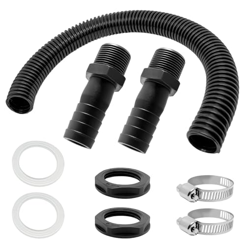 Regentonnenverbinder Rohrverbindungs Set für Fallrohr, 50cm Verbindungsschlauch Und 2 Schlauchstutzen 25mm Mit Kontermutter, Geeignet für Wassertanks, Regentonnen Regentonnenverbinder Rohrverbindungs Set für Fallrohr, 50cm Verbindungsschlauch Und 2 Schlauchstutzen 25mm Mit Kontermutter, Geeignet für Wassertanks, Regentonnen von SHIQUAN