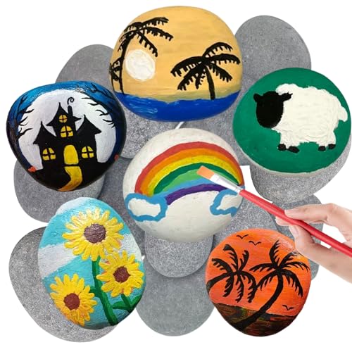 SHIQUAN 15 Stück Steine zum Bemalen, 5-8cm Kieselsteine Zum Bemalen, Flache Steine Zum Bemalen, Strand Kiesel, Geeignet für Kinder-Malgeschenke, Geburtstagsgeschenk, DIY-Handbemalung SHIQUAN 15 Stück Steine zum Bemalen, 5-8cm Kieselsteine Zum Bemalen, Flache Steine Zum Bemalen, Strand Kiesel, Geeignet für Kinder-Malgeschenke, Geburtstagsgeschenk, DIY-Handbemalung von SHIQUAN