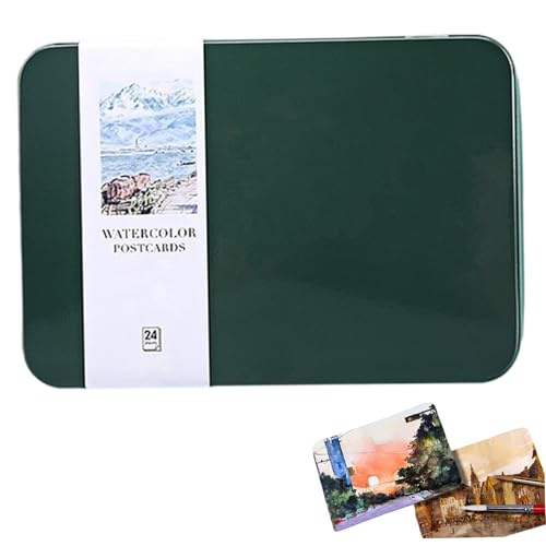 24 Blätter Aquarell Postkarten Blank 4 x 6 Baumwoll -Aquarellkarten in Tin 140lb/300 GSM Postkarten zum Malen, Grußkarten, DIY -Kunstprojekte, Dunkelgrün 24 Blätter Aquarell Postkarten Blank 4 x 6 Baumwoll -Aquarellkarten in Tin 140lb/300 GSM Postkarten zum Malen, Grußkarten, DIY -Kunstprojekte, Dunkelgrün von SHITOOMFE