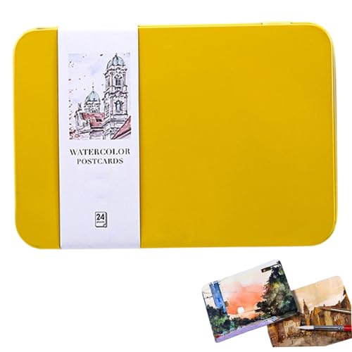 24 Blätter Aquarellpostkarten Blank 4 x 6 Baumwoll -Aquarellkarten in Tin 140lb/300 GSM Postkarten zum Malen, Grußkarten, DIY -Kunstprojekte, hellgelb 24 Blätter Aquarellpostkarten Blank 4 x 6 Baumwoll -Aquarellkarten in Tin 140lb/300 GSM Postkarten zum Malen, Grußkarten, DIY -Kunstprojekte, hellgelb von SHITOOMFE