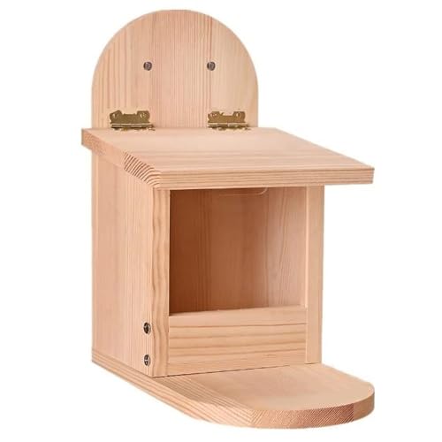 Eichhörnchen -Feeder, sichtbares Holzhörnchenhaus mit beweglicher Abdeckung, lustiger Feeder mit Langer Fütterung für außen, Garten, Garten, nur für Eichhörnchen von SHITOOMFE