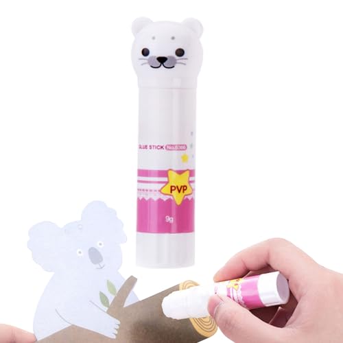 Klebestift Niedlicher Cartoon-Kunststoff-Festkleber Kinder-Briefpapier für Büroschulen Cartoon-Bär-Kunststoffkleber Kinder-Briefpapier-Geschenk von SHITOOMFE