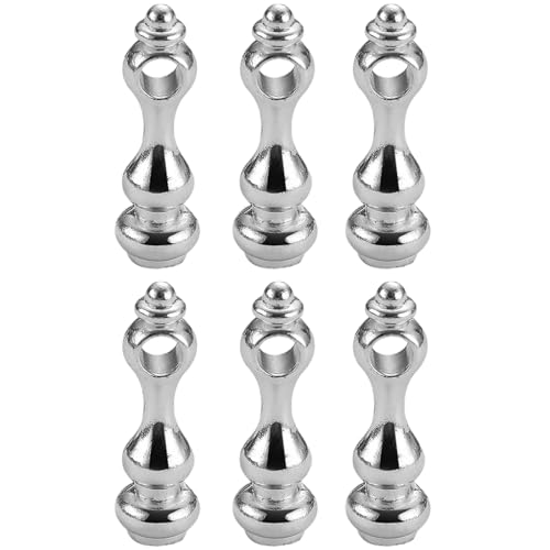 SHITOOMFE 6PCS Gallery Schiene, Zinklegierung robuste Metallspindeln für Treppe, Silver Gallery Rails für Regale Weinschrank Zaunmöbel, Messingregalschiene von SHITOOMFE