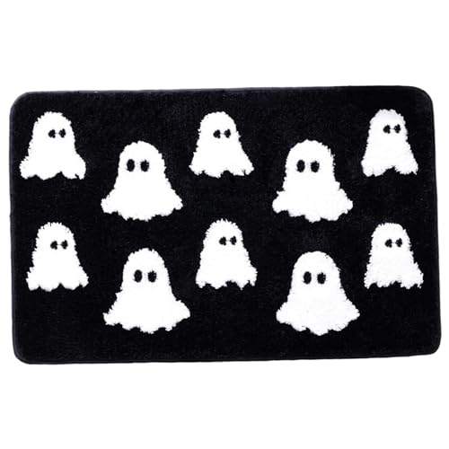 SHITOOMFE Ghost Badezimmer Teppich, Halloween Bad Matte 20x32 Zoll gruselig Schwarze weiße Ghost Badezimmer Teppich absorbierende Nicht rutschfeste waschbare Halloween-Matte SHITOOMFE Ghost Badezimmer Teppich, Halloween Bad Matte 20x32 Zoll gruselig Schwarze weiße Ghost Badezimmer Teppich absorbierende Nicht rutschfeste waschbare Halloween-Matte von SHITOOMFE