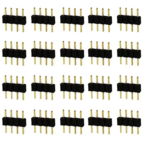 SHITOOMFE LED -Bandanschluss 4 Pin LED -Streifenanschluss RGB Ribbon -Anschluss Männlich zum männlichen Adapter -Stecker -LED -Streifen -Streifen -Zubehör 20pcs von SHITOOMFE
