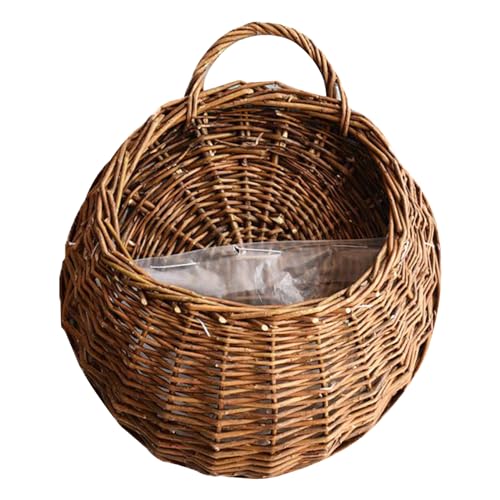 SHITOOMFE Weidenpflanzenkorb hängende Pflanzenkorb gewebt natürlicher Korbspflanze Korb atmungsaktiv von SHITOOMFE