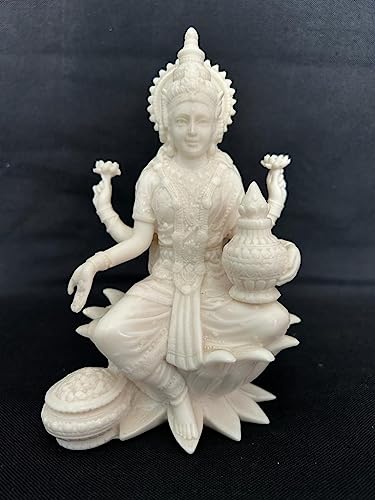 SHIVAJI ARTS Lakshmi Statue, 18 CM Kultivierte Marmor Göttin Laxmi Statue, Hindu-Göttin des Geldes, Reichtum, Fülle, Fruchtbarkeit & Wohlstand. von SHIVAJI ARTS