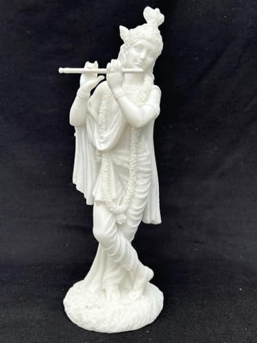SHIVAJI ARTS Lord Krishna Statue, 25,4 cm, Marmor-Krishna-Skulptur, Krishna-Idol, Lord Narayana, Krishna Murti, Hase Krishna Murti, Vishnu Avatar Idol von SHIVAJI ARTS