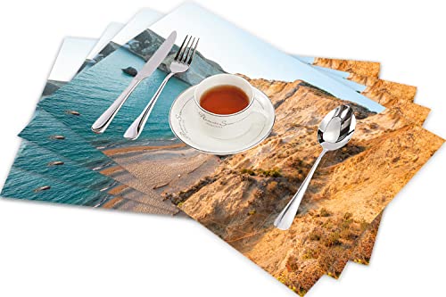 Tischsets für Esszimmer Küche Tisch 4er Set,Strand bei Sonnenuntergang Insel Ponza Italien,Hitzebeständig Tischmatte Home Dekoration Abwaschbar Platzset von SHIVNAMI