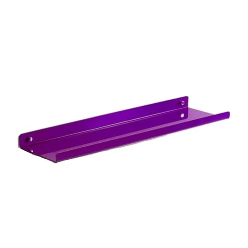 SHIYUNTI Acryl-Aufbewahrungsregale, Wohnzimmer-, Arbeitszimmer- und Badezimmerregale, dekorative Präsentationsregale, Nicht perforiert, 8 Farben, 3 Größen(Purple 50x12cm) von SHIYUNTI