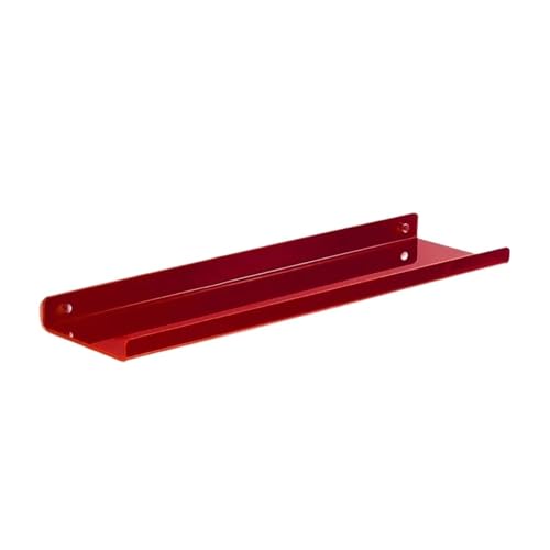 SHIYUNTI Acryl-Aufbewahrungsregale, Wohnzimmer-, Arbeitszimmer- und Badezimmerregale, dekorative Präsentationsregale, Nicht perforiert, 8 Farben, 3 Größen(Red 40x12cm) von SHIYUNTI