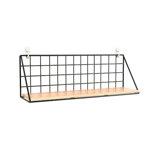 SHIYUNTI Wandmontierte Regale ohne Bohren, Hängeregal aus Holz, kompatibel mit Aufbewahrungskorb for Wohnzimmer und Schlafzimmer, Wanddekoration, Regal-Organizer(Black M) von SHIYUNTI