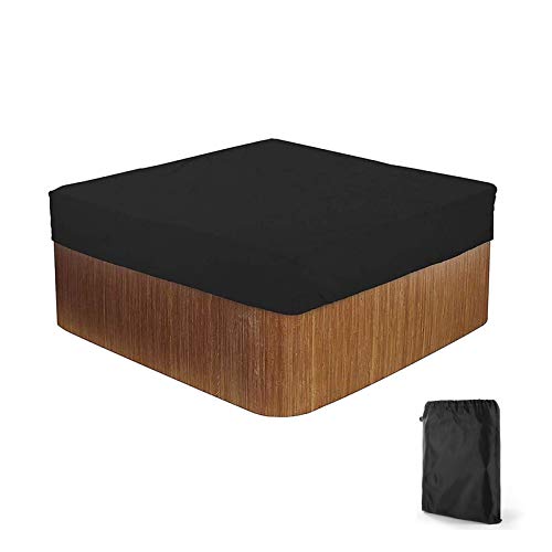Platz Garten Whirlpool Abdeckung 190T Polyester Stoff Quadratische Pool-Staubschut Wasserdicht Staubdichte Schwarz,207 * 207 * 30cm von LDIW