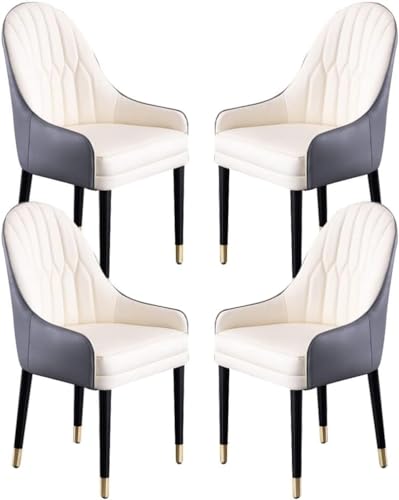 SHJDBF Esszimmerstühle aus Mikrofaser-Leder, mit ergonomischer Rückenlehne und Beinen aus Buchenholz, 4 Stück, Farbe: J von SHJDBF