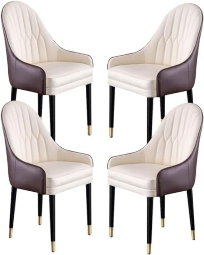 SHJDBF Esszimmerstühle aus Mikrofaser-Leder, mit ergonomischer Rückenlehne und Beinen aus Buchenholz, 4 Stück (Farbe: K) von SHJDBF