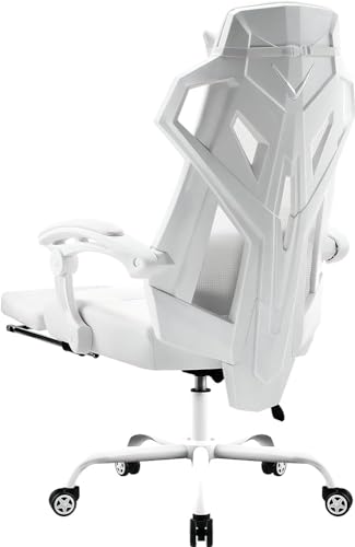 SHJDBF Gaming-Stuhl aus Netzstoff mit Fußstütze, 3D-Gestell, ergonomischer Stoffbezug, Schreibtischstuhl, verstellbarer Computerstuhl, höhenverstellbarer Bürostuhl (Farbe: B) von SHJDBF
