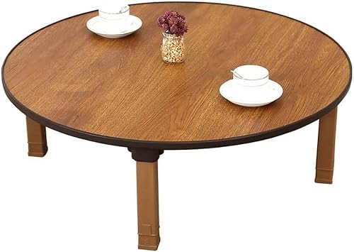 Umweltfreundlicher, runder klappbarer Tee-/Kaffeetisch, japanischer Stil, niedriger Tisch, Esstisch, Arbeitszimmer, kleiner Schreibtisch, für Tatami, das auf dem Boden sitzt, Schlafzimmer, von SHJDBF