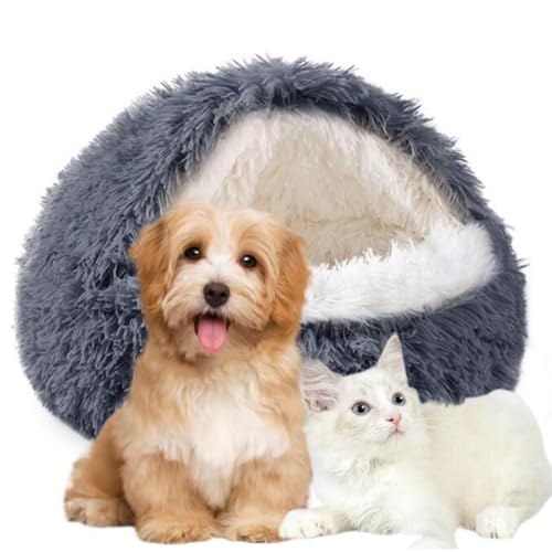 SHJOEE Flauschig Hundebett Muschelform Katzenbett Warm Tierbett Haustierbett Waschbar Hundesofa Katzensofa Plüsch Hundekorb Katzenkorb Weich Hundekissen Katzenkissen Gemütlich Hunde Katzen Schlafplatz von SHJOEE