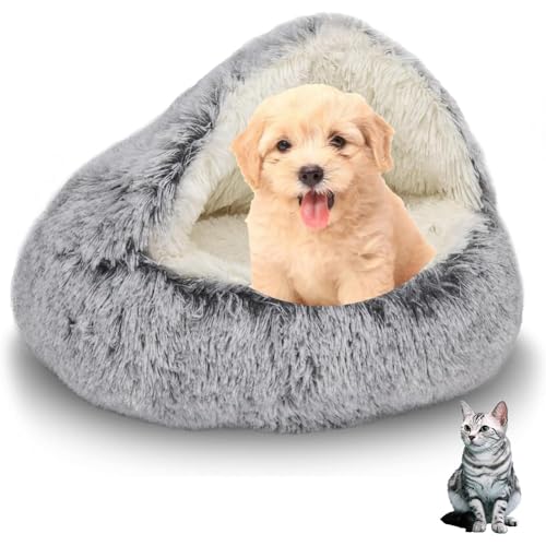 SHJOEE Flauschig Hundebett Muschelform Katzenbett Warm Tierbett Haustierbett Waschbar Hundesofa Katzensofa Plüsch Hundekorb Katzenkorb Weich Hundekissen Katzenkissen Gemütlich Hunde Katzen Schlafplatz von SHJOEE