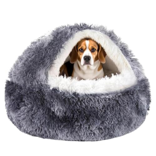 SHJOEE Flauschig Hundebett Muschelform 70cm Katzenbett Warm Tierbett Haustierbett Waschbar Hundesofa Katzensofa Plüsch Hundekorb Katzenkorb Weiche Kuschelbett für Den Schlaf im Innenbereich von SHJOEE