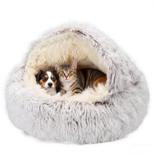 SHJOEE Flauschig Hundebett Muschelform 50cm Katzenbett Warm Tierbett Haustierbett Waschbar Hundesofa Katzensofa Plüsch Hundekorb Katzenkorb Weiche Kuschelbett für Den Schlaf im Innenbereich von SHJOEE