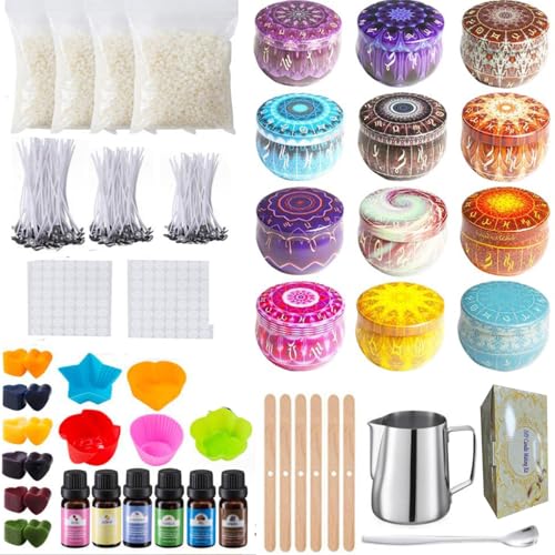 SHJOEE Kerzen Selber Machen Set Kerzenherstellung Zubehör Kit Kerzen Bastelwerkzeug für Kinder Erwachsene Kerzen Dochten Set DIY Candle Making Kit mit Bienenwachs Dochte Kerzendose Dochthalter Zubehör SHJOEE Kerzen Selber Machen Set Kerzenherstellung Zubehör Kit Kerzen Bastelwerkzeug für Kinder Erwachsene Kerzen Dochten Set DIY Candle Making Kit mit Bienenwachs Dochte Kerzendose Dochthalter Zubehör von SHJOEE