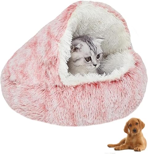 SHJOEE Flauschig Hundebett Muschelform 60cm Katzenbett Warm Tierbett Haustierbett Waschbar Hundesofa Katzensofa Plüsch Hundekorb Katzenkorb Weiche Kuschelbett für Den Schlaf im Innenbereich von SHJOEE