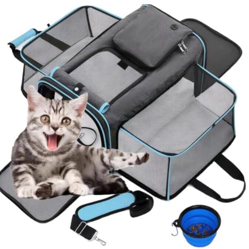 SHJOEE Transporttasche für Katzen Hunde Erweiterbar Katzentransportbox Faltbar Hundetransportbox Transportbox Katze Groß Katzenbox Cat Dog Transportbag Tragbar Tragebox Reisen/Flugzeug/Auto/Unterwegs SHJOEE Transporttasche für Katzen Hunde Erweiterbar Katzentransportbox Faltbar Hundetransportbox Transportbox Katze Groß Katzenbox Cat Dog Transportbag Tragbar Tragebox Reisen/Flugzeug/Auto/Unterwegs von SHJOEE