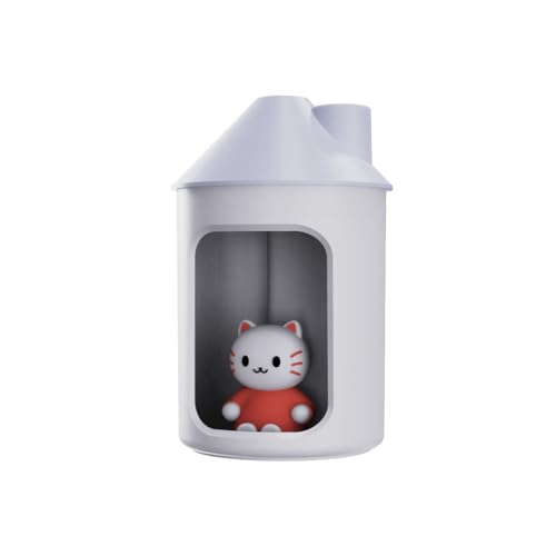 SHLWYG Niedlicher Katzen-Luftbefeuchter, Kaltnebel-Doppelspray-Luftbefeuchter, neuer Luftbefeuchter (weiß), kleiner Luftbefeuchter mit Nachtlicht, USB-Lautlos-Luftbefeuchter von SHLWYG