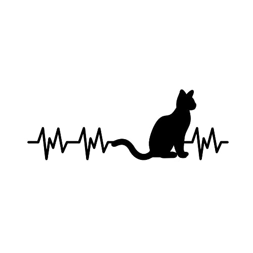SHMAZ 14.6Cm * 5.1Cm Cat Heartbeat Autoaufkleber Kitten Heart Beat Decal Schwarz Silber SHMAZ 14.6Cm * 5.1Cm Cat Heartbeat Autoaufkleber Kitten Heart Beat Decal Schwarz Silber von SHMAZ