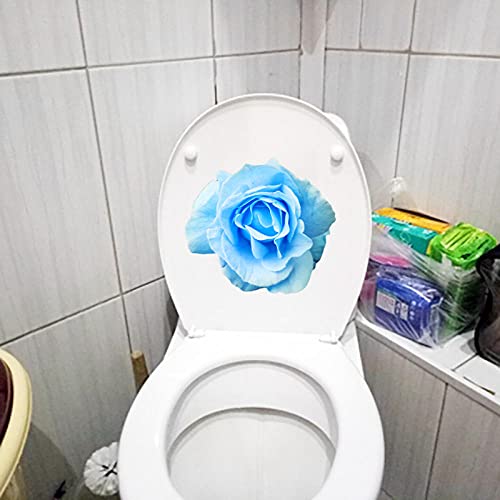 SHMAZ Deckel Aufkleber 20,3X18,5 cm Blaue Rose Blumen Klassische Wohnzimmer Wandaufkleber WC WC Dekor von SHMAZ