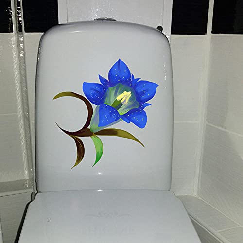 SHMAZ Deckel Aufkleber 22,7X23,7 cm Enzian Pflanze Blaue Blume Badezimmer Badezimmer Dekor Hause Wandaufkleber von SHMAZ