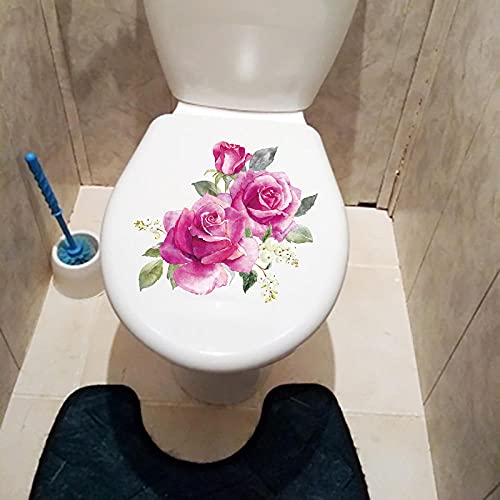 SHMAZ Deckel Aufkleber Painted Roses Classic Home Schlafzimmer Wandaufkleber Toiler Decor Wc-Zubehör von SHMAZ