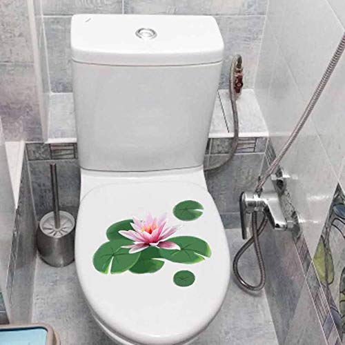 SHMAZ WC Deckel Aufkleber 22,6 * 16,4 cm Seerose Wasserpflanze Toilettensitz Aufkleber Home Room Wanddekoration von SHMAZ