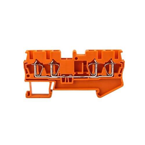 10 Stück DIN-Schienenklemmenblöcke ST-2.5 – Drahtverbinder Pull-Back 4-Leiter-Federklemmenblöcke(Orange) von SHMKBDPF