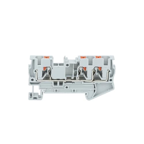 10 Stück PT4-TW PT-Serie 3 Leiter Push-In-Klemmen 4 mm2 Dual PT 4-TW Draht Elektrischer Anschluss DIN-Schienenanschlussblöcke(PT4-TW GRAY) von SHMKBDPF