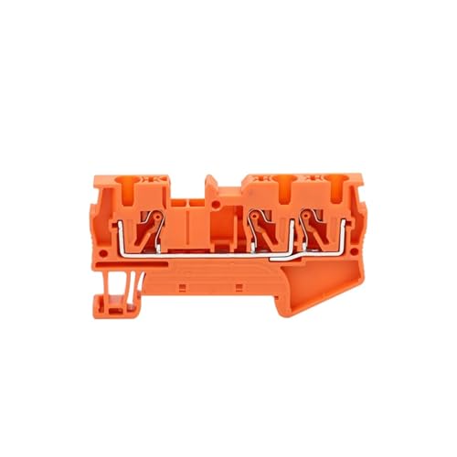 10 Stück PT4-TW PT-Serie 3 Leiter Push-In-Klemmen 4 mm2 Dual PT 4-TW Draht Elektrischer Anschluss DIN-Schienenanschlussblöcke(PT4-TW ORANGE) von SHMKBDPF