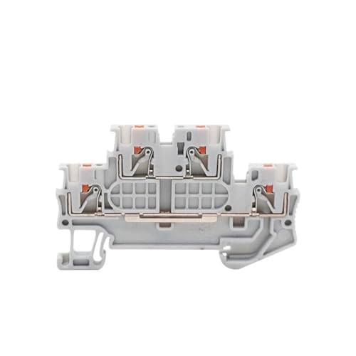 10 Stück PTTB 1,5/S Doppelstock-Anschlussblock for Einstecken in die DIN-Schiene, 4 Leiter, PT 1,5 mm², Kabel-Draht-Anschluss, PTTB1.5, PTTB-1.5(PTTB1.5-S-Gray) von SHMKBDPF