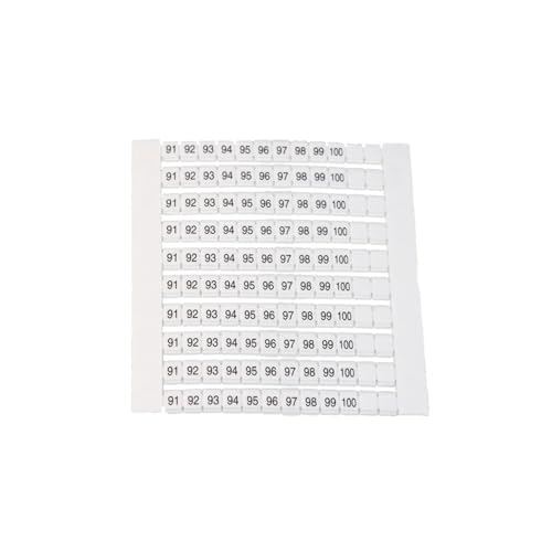 10 Stück ZBFM5 Schnellanschluss-Markierungsstreifen mit leeren Standardnummern, passend for STTB2.5 ST2.5-3L und PTTB 2.5 DIN-Schienenklemmenblöcke,(91-100) von SHMKBDPF