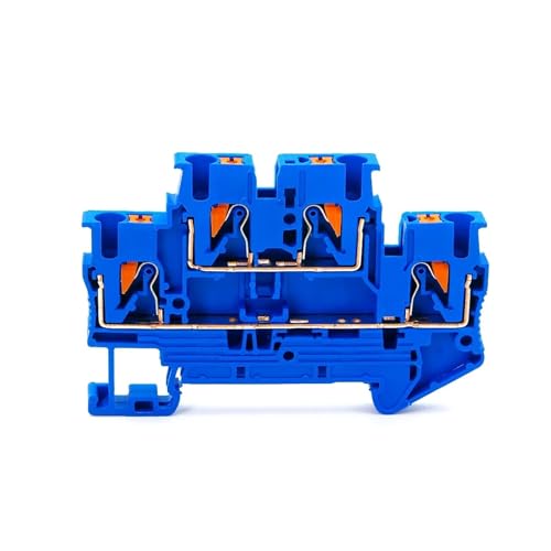 10 stücke DIN rail terminal block PTTB-2.5 elektrische stecker doppel schicht frühling terminal block draht schraube freies typ(BLUE) von SHMKBDPF
