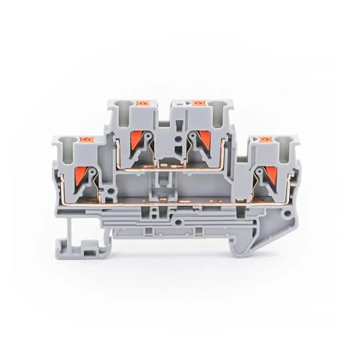 10 stücke DIN rail terminal block PTTB-2.5 elektrische stecker doppel schicht frühling terminal block draht schraube freies typ(GRAY) von SHMKBDPF